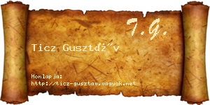 Ticz Gusztáv névjegykártya